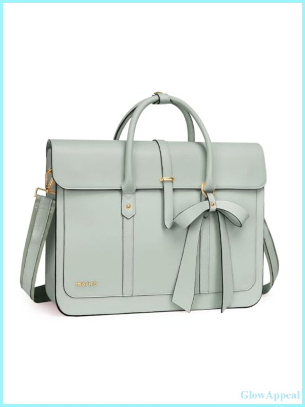MOSISO 17 inch PU Leather Laptop Shoulder Bag Waterproof Briefcase